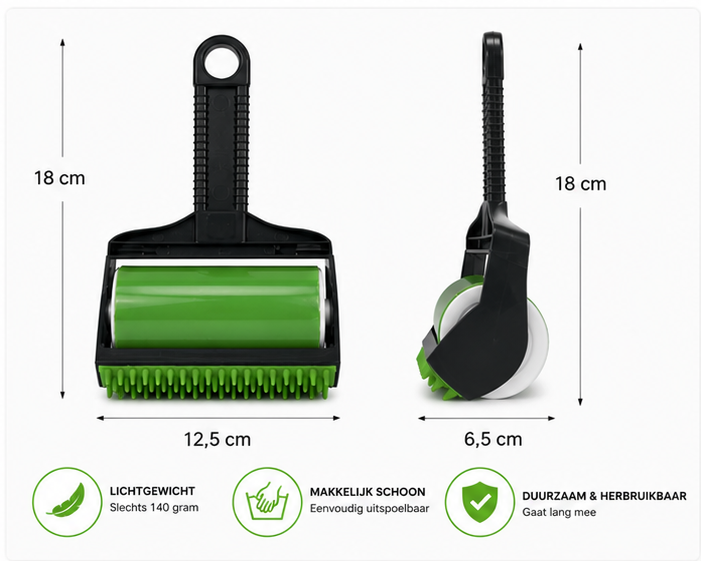 FurVibe CleanRoll - afmetingen 18x12.5cm en 6.5cm, 140 gram